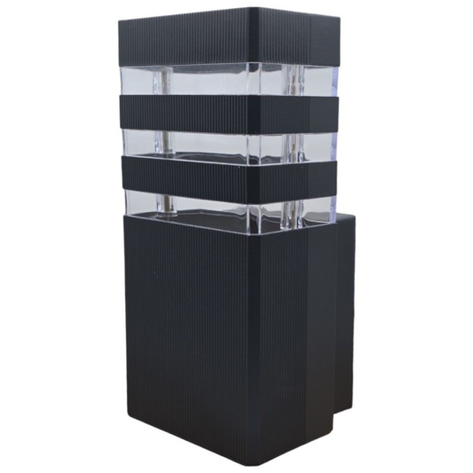 Up Facing Outdoor Black Rectangular Wall Lamp