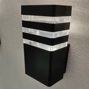 WHL&E Up Facing Outdoor Rectangular Black Wall Light