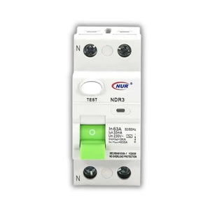NUR NDR3D63 63A 1 Pole And Neutral Earth Leakage Circuit Breaker