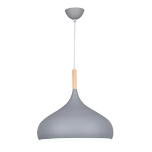 WHL&E 6009/320 Aluminium And White Pendant Light