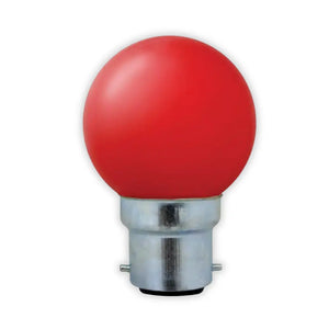 Flash 1W LED G45 Golf Ball B22 Red Bulb