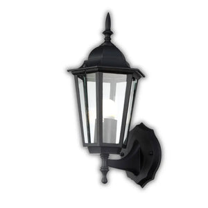 Starlit 6 Panel Up Facing Lantern Matte Black Wall Light