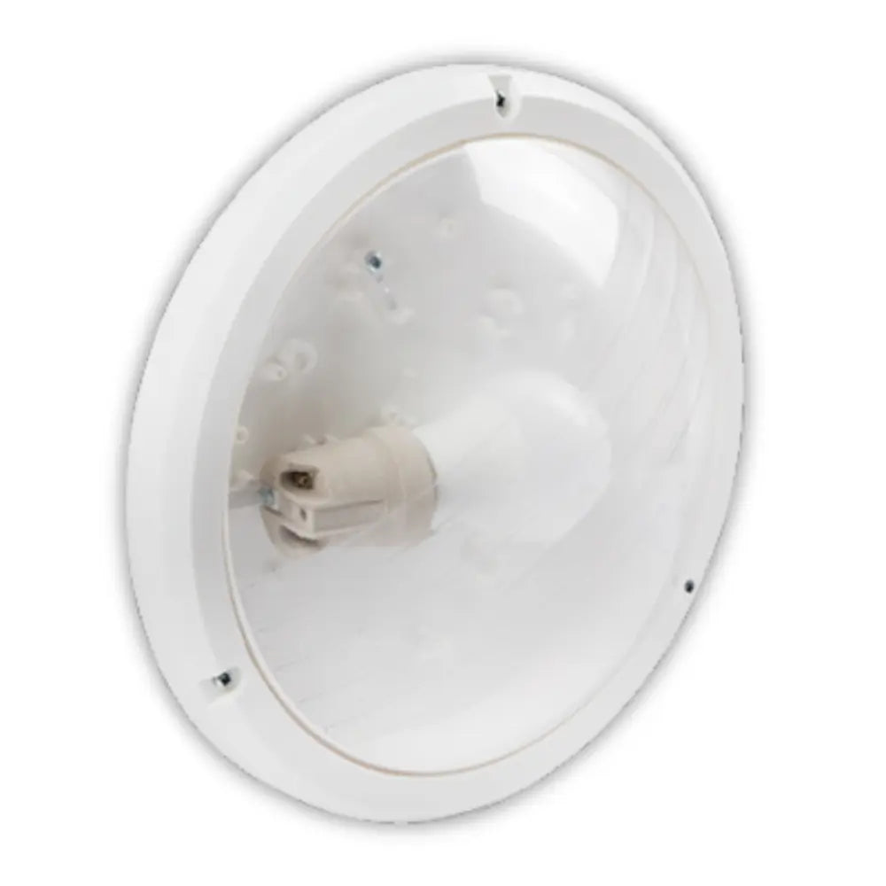 Eurolux Exo White Clear Bulkhead E27 - Whitehouse Lighting And Electrical