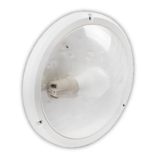Eurolux Exo White Clear Bulkhead E27 - Whitehouse Lighting And Electrical