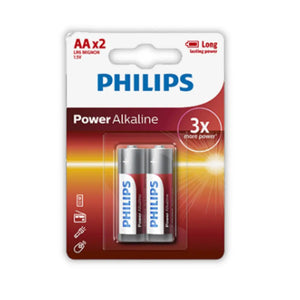 Philips Alkaline AA Battery 2 Pack