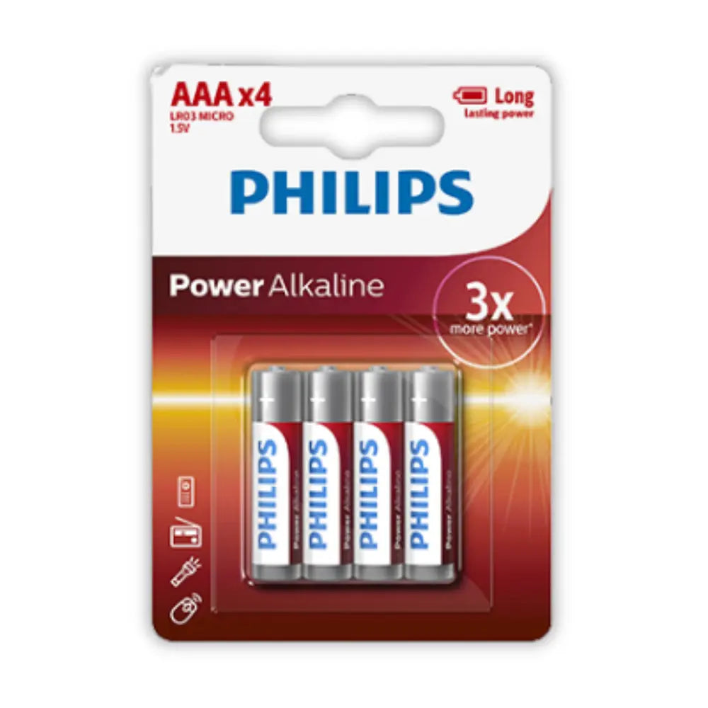 Philips Alkaline AAA 4pack Battery - Whitehouse Lighting And Electrical