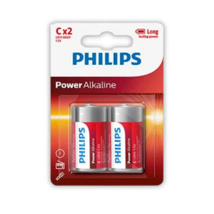 Philips Alkaline C Battery 2 Pack