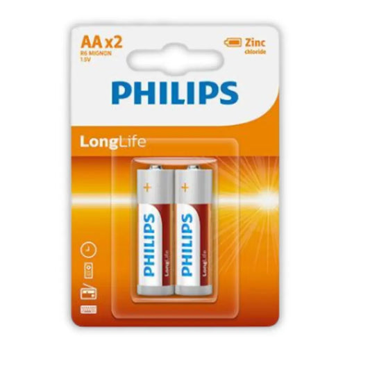 Philips Zinc AA 2Pack Battery - Whitehouse Lighting And Electrical