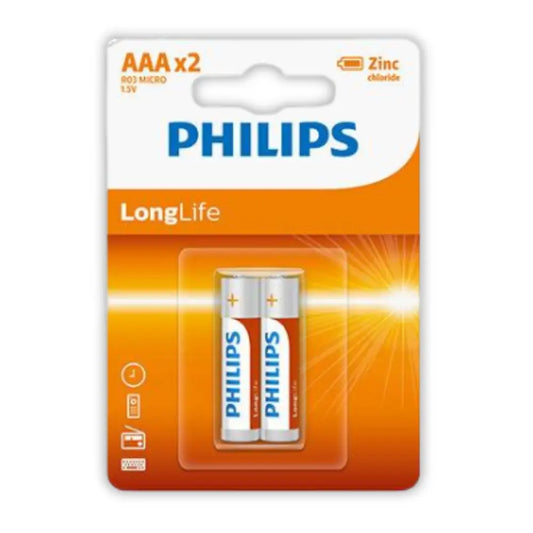 Philips Zinc AAA 2Pack Battery - Whitehouse Lighting And Electrical