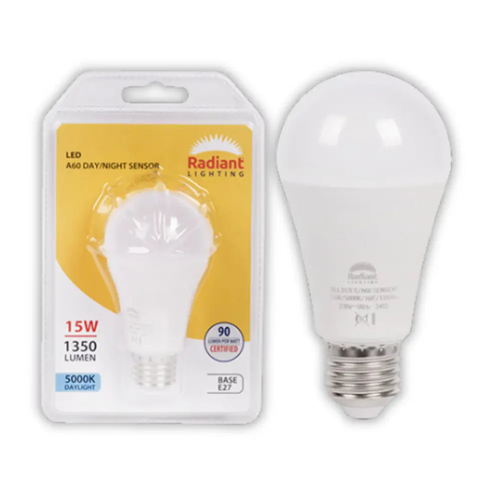 Radiant 15W E27 A60 Day And Night Bulb 5000K - Whitehouse Lighting And Electrical