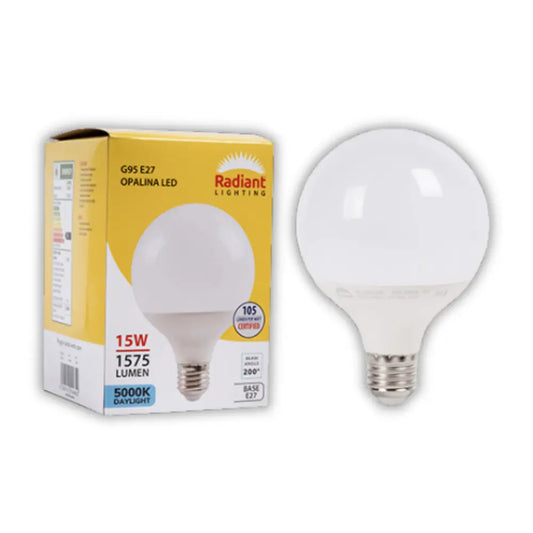 Radiant 15W LED G95 E27 5000K Frosted - Whitehouse Lighting And Electrical