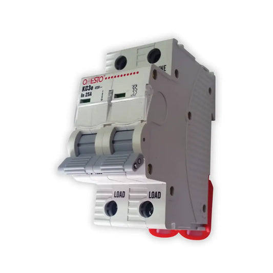 Onesto 25A 2P 3KA MCB Grey Toggle - Whitehouse Lighting And Electrical