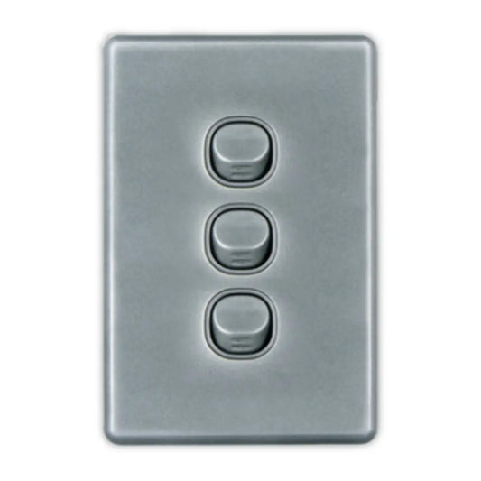 Whitehouse Lighting And Electrical Silver 3 Lever Switch  Whitehouse Lighting And Electrical