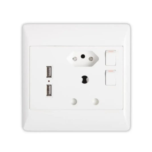 Whitehouse Lighting And Electrical White 4x4 Single With Euro And 2 USB Socket  Whitehouse Lighting And Electrical
