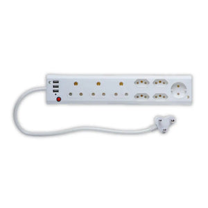 WHL&E 9 Way 4 Euro 1 Schuko USB Multiplug