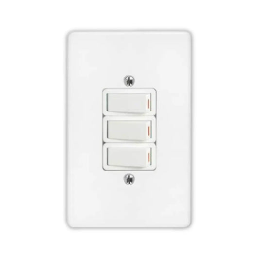 Crabtree 4x2 3 Lever 1 Way Switch - Whitehouse Lighting And Electrical