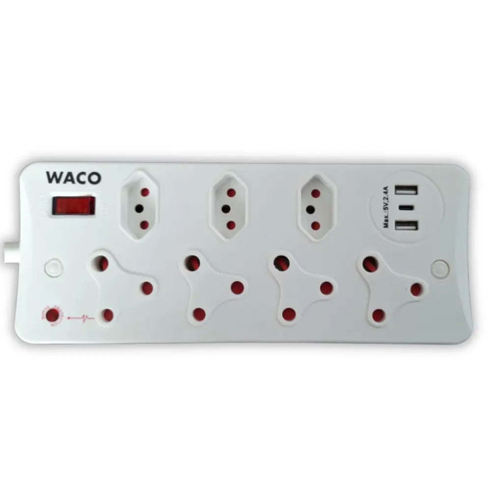 Waco 7 Way Surge Protected USB Multiplug - Whitehouse Lighting And Electrical