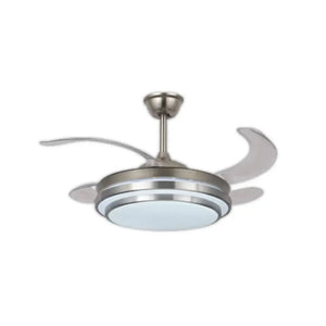 WHL&E Retractable Silver Ceiling Fan Light