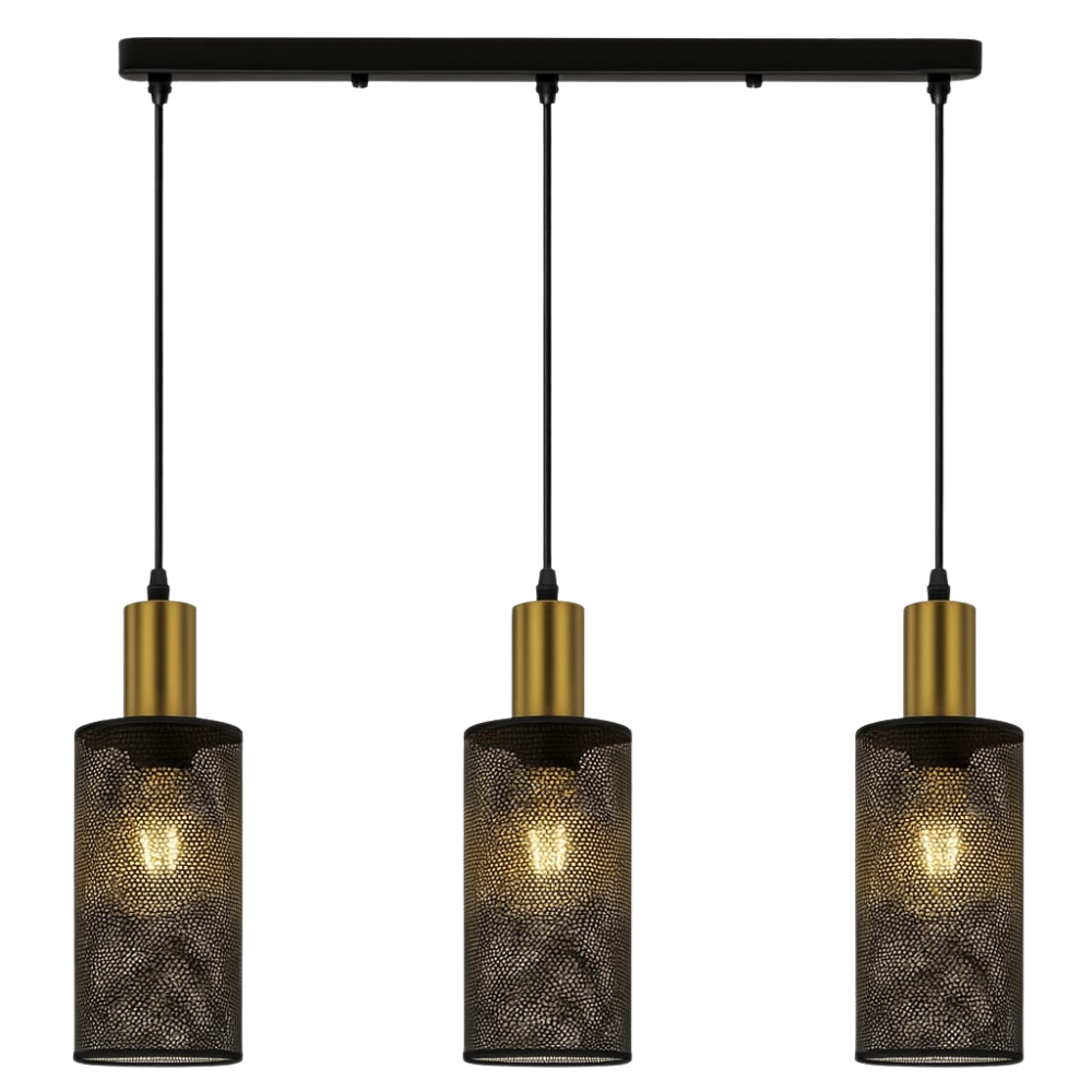 Whitehouse Lighting And Electrical Brightstar PEN874/3 Black And Gold Dining Lamp  Brightstar