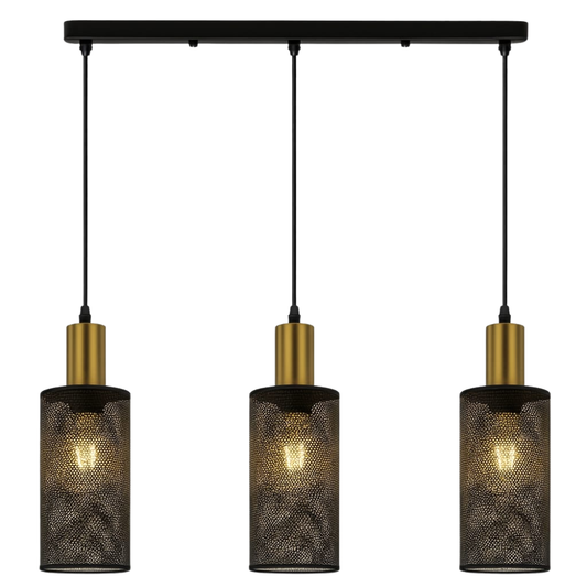 Whitehouse Lighting And Electrical Brightstar PEN874/3 Black And Gold Dining Lamp  Brightstar