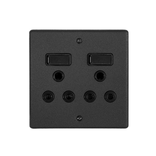 Whitehouse Lighting And Electrical Crabtree 4x4 Double Socket Graphite  Crabtree