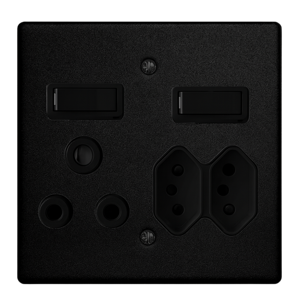 Whitehouse Lighting And Electrical Crabtree 4x4 Combo Socket Graphite  Crabtree