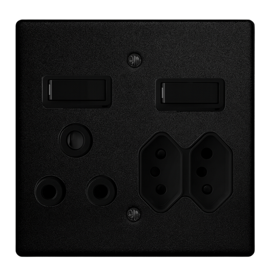 Whitehouse Lighting And Electrical Crabtree 4x4 Combo Socket Graphite  Crabtree