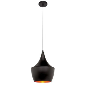 WHL&E 7712/B Black With Gold Pendant Light