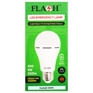 Flash YF/A60E275D 5W E27 6000K Emergency LED Bulb