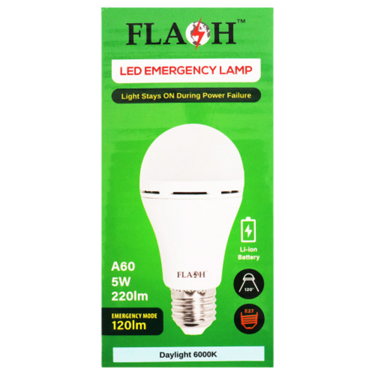 Flash LED Emergency Bulb A60 5W E27 6000K