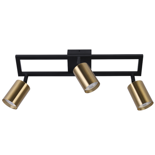 Brightstar S414/3 Black & Satin Brass Spotlight