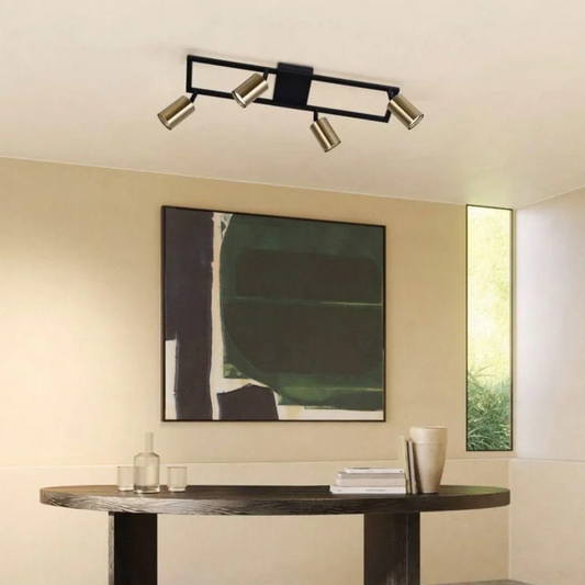 Brightstar S414/3 Black & Satin Brass Spotlight
