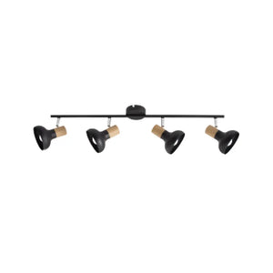 Brightstar S402/4 Metal Wood Black And Chrome Spotlight