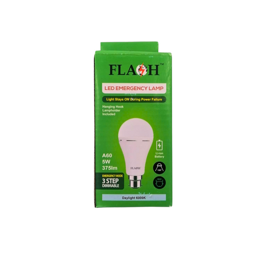 Flash LED Emergency Bulb A60 5W B22 6000K