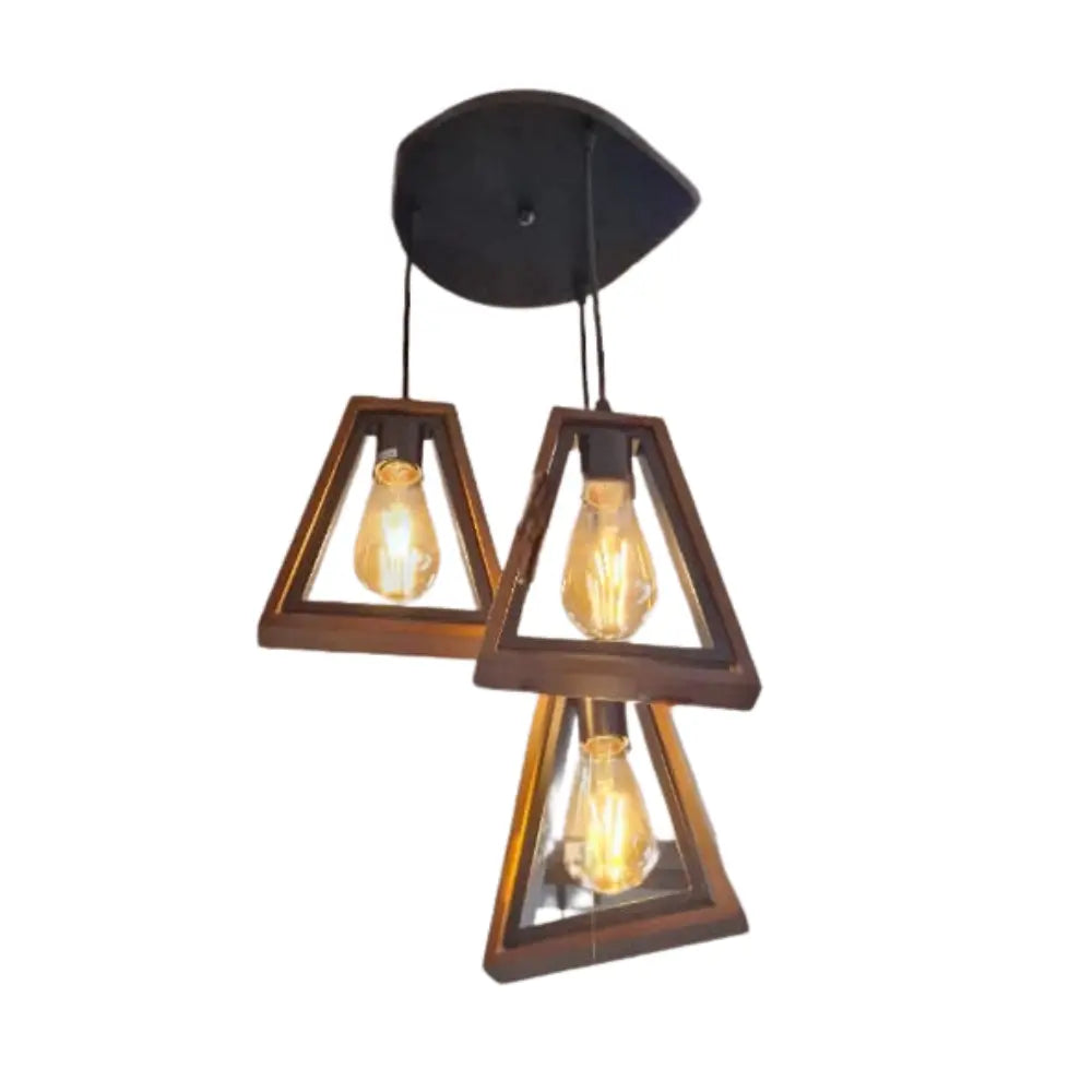 Wooden With Black Dining Lamp - Whitehouse Lighting And Electrical