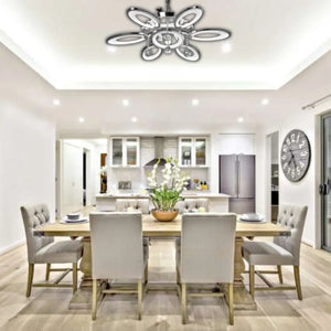 WHL&E 6986/6 73W LED Crystal Silver Ceiling Light