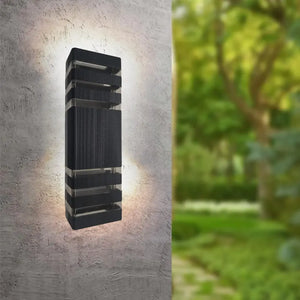 WHL&E 8401/2 Up And Down Facing Outdoor Rectangular Black Wall Light