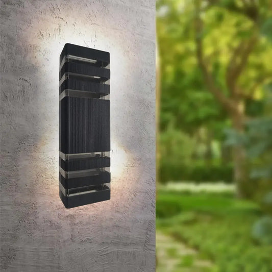 Whitehouse Lighting And Electrical WHL&E 8401/2 Black Up And Down Outdoor Rectangular Wall Lamp  Whitehouse Lighting And Electrical