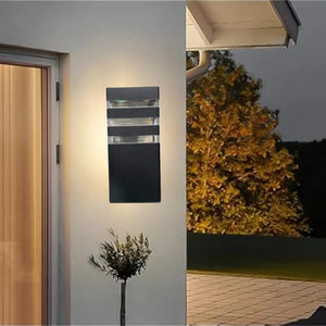 WHL&E Up Facing Outdoor Rectangular Black Wall Light