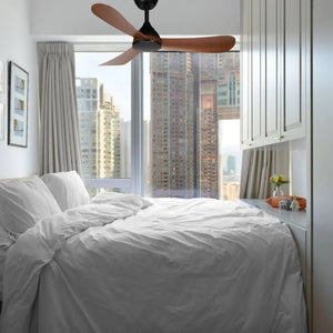 Brightstar FCF114 30W DC Black And Dark Wood Ceiling Fan