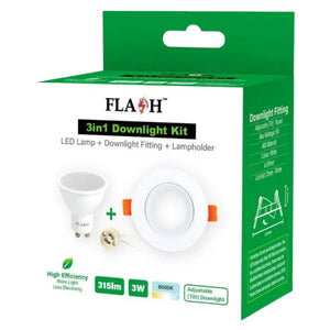 Flash 3 In 1 GU10 Downlight Kit
