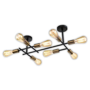 Brightstar CF058/8 8 Lamp Black Satin Brass Ceiling Light