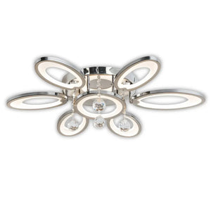 WHL&E 6986/6 73W LED Crystal Silver Ceiling Light