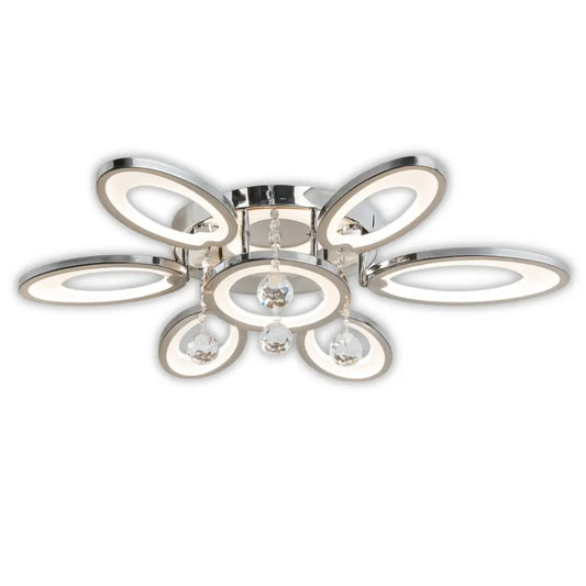 Whitehouse Lighting And Electrical WHL&E 6986/6 73W LED Silver With Crystal Ceiling Light  Whitehouse Lighting And Electrical
