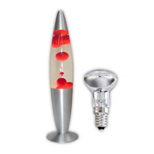 Brightstar TL108 Table Red And Clear Lava Lamp With 20W Spare Bulb Combo