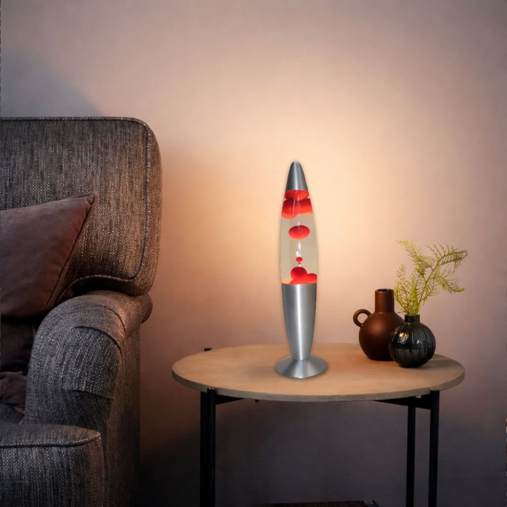 Brightstar TL108 Red And Clear Table/Lava Lamp With Spare 20W Lava Lamp Bulb - Whitehouse Lighting And Electrical
