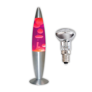 Brightstar TL108 Table White And Pink Lava Lamp With 20W Spare Bulb Combo