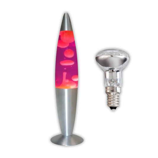 Brightstar TL108 White & Pink Table/Lava Lamp With Spare 20W Lava Lamp Bulb - Whitehouse Lighting And Electrical