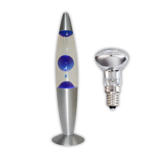 Brightstar TL108 Blue & Clear Table/Lava Lamp With Spare 20W Lava Lamp Bulb - Whitehouse Lighting And Electrical