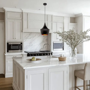 WHL&E 7712/B Black With Gold Pendant Light